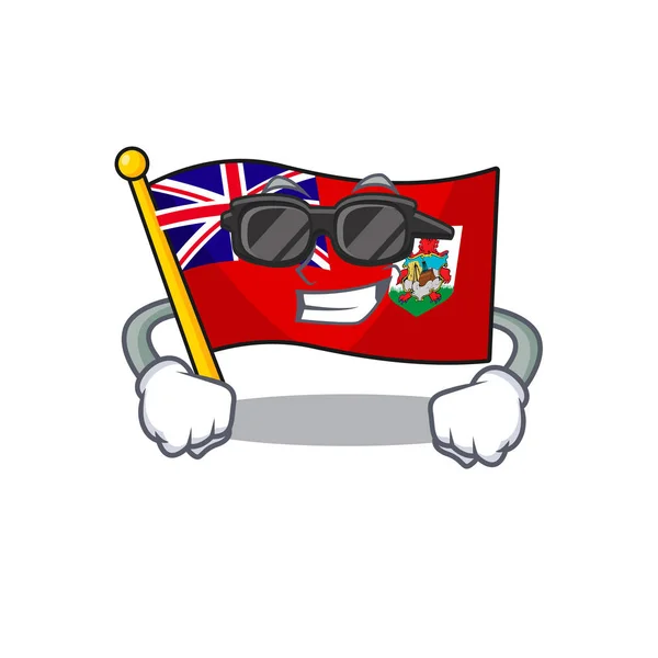 Super cool ilustração bandeira bermuda na mascote — Vetor de Stock