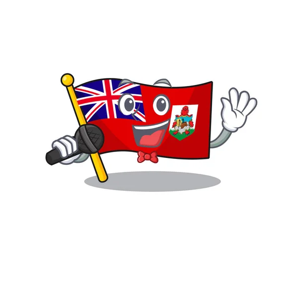 Zászló bermuda elszigetelt rajzfilm az éneklő kabala — Stock Vector