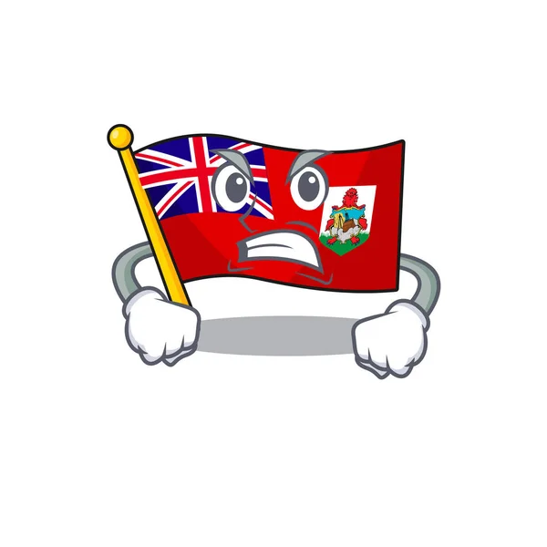 Vlag bermuda geïsoleerde cartoon de mascotte boos — Stockvector