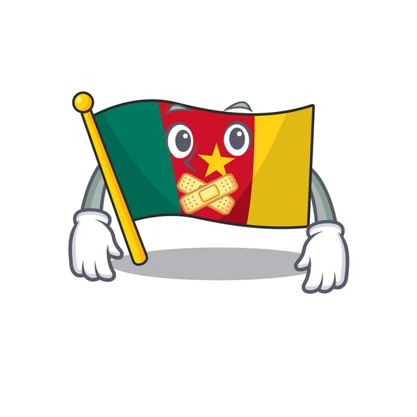 Vlajka Kamerun výše tichý stůl karikatura — Stockový vektor