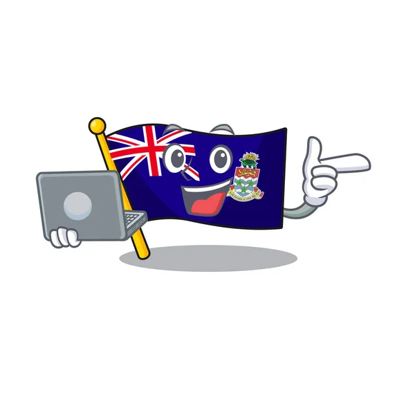 Caimán bandera con traer islas portátiles en la mascota — Archivo Imágenes Vectoriales