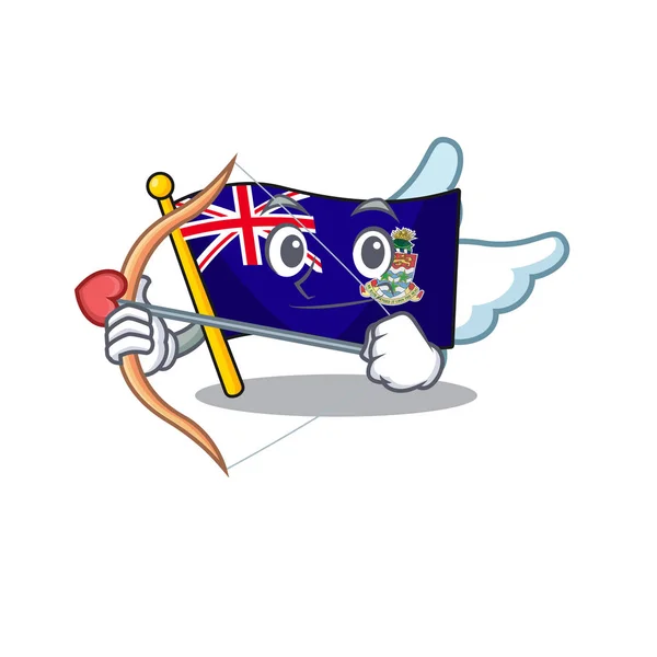 Vlajka kajmanských Amorských ostrovů na maskotu — Stockový vektor