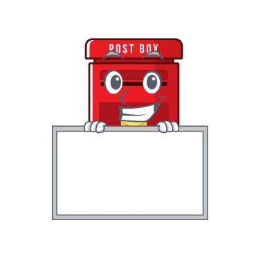 Mutlu posta kutusuyla sırıtarak. Çizgi film şirinliğiyle.