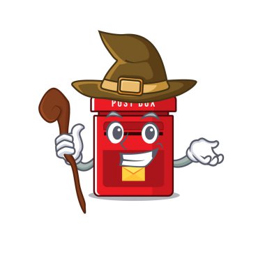 Cadı maskotu olan vektör posta kutusu