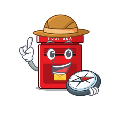 Elinde pusula maskotu olan vektör posta kutusu