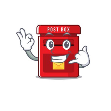 Maskot karikatürlü posta kutusu. Beni ara.