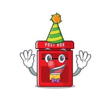 İçinde maskot palyaçosu olan posta kutusu.