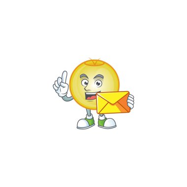 Zarf maskotlu parlak altın bir noel balosu