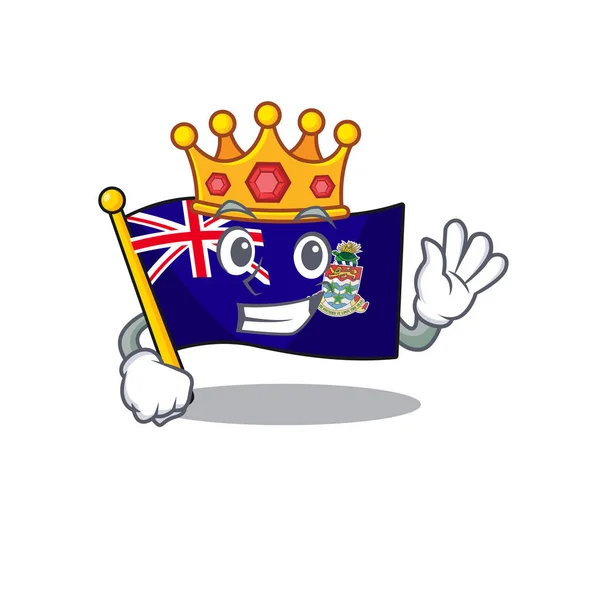 King happy flag cayman islands with cartoon — Stock Vector