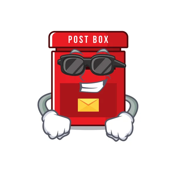 Mailbox clings super cool to cute cartoon wall — Stock Vector