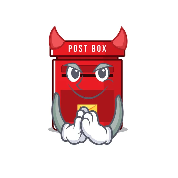 Buzón de correo vector con una mascota del diablo — Vector de stock