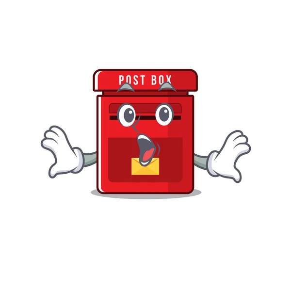 Boîte aux lettres vectorielle avec la mascotte surprise — Image vectorielle