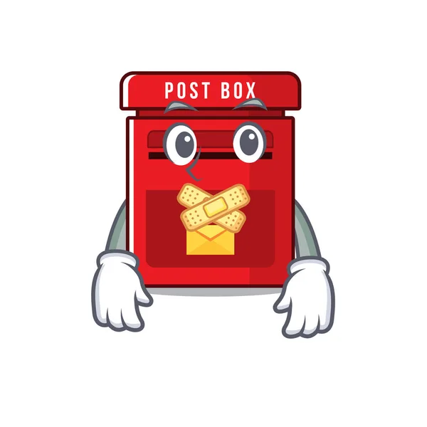 Caixa de correio com a mascote cartoon silencioso — Vetor de Stock