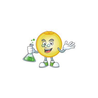 Profesör Maskotla parlak altın bir noel balosu