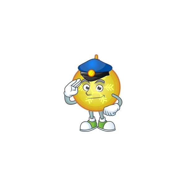 Желтый персонаж рождественского мультфильма в роли полицейского . — стоковый вектор