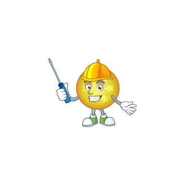 Sarı noel topu karikatürlü karakter otomobili.