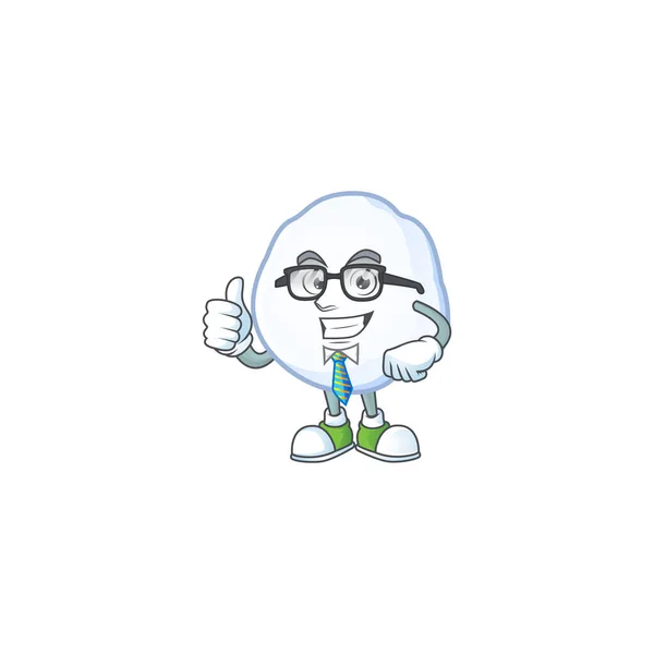 Cool Businessman bola de nieve con personaje de dibujos animados mascota — Vector de stock
