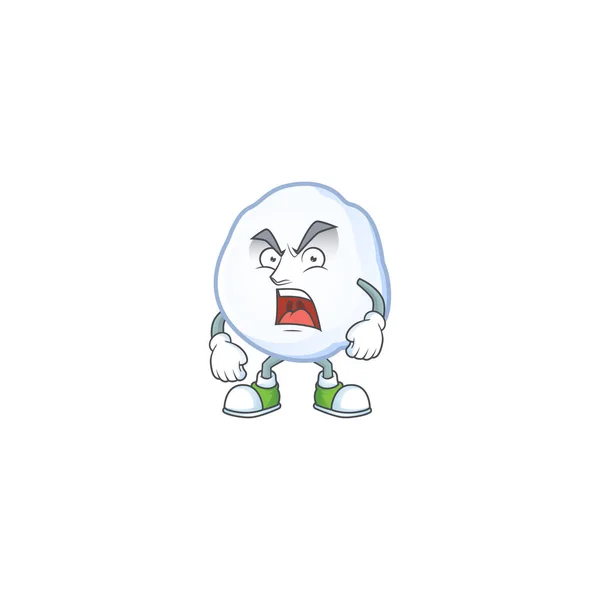 Mascote de design de personagem de desenho animado bola de neve com raiva —  Vetores de Stock