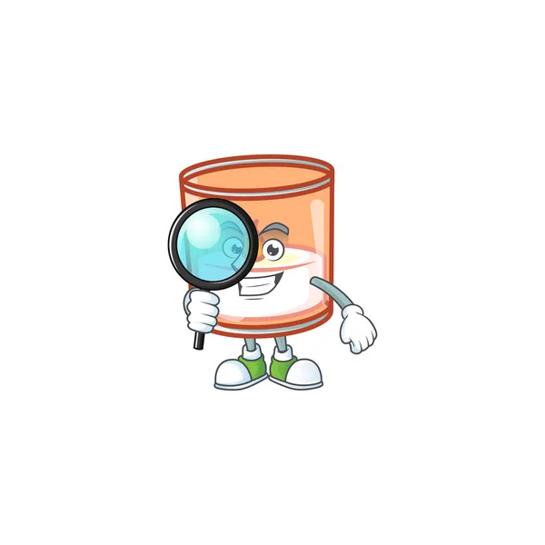 Een oog kaars in glas Detective cartoon karakter stijl — Stockvector