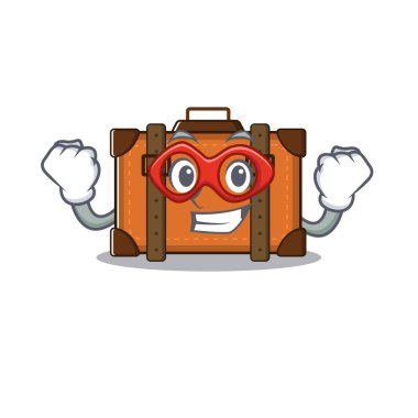 Bavul süper kahraman maskotlu çizgi filmde