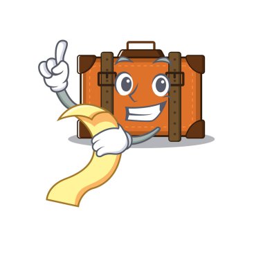 Bavul mutlu bir karaktere sahip bir fatura tutuyor