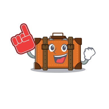 Çizgi film şeklinde parmak şeklinde bir bavul.