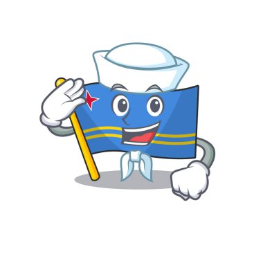 Sailor flag aruba isolated with the cartoon vector