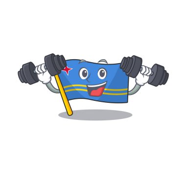 Dambıl bayrağını çizgi filmle izole et.