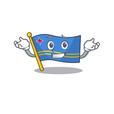 Karakter biçimli tatlı sırıtan aruba bayrağı.