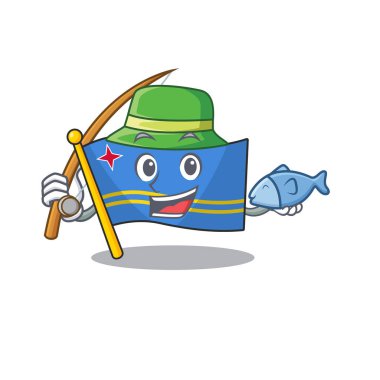 Aruba bayrağı karikatür balıkçılığıyla gülümsüyor