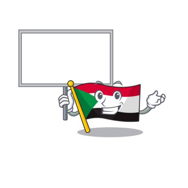 Maskotlu karikatür bayrağı getir.