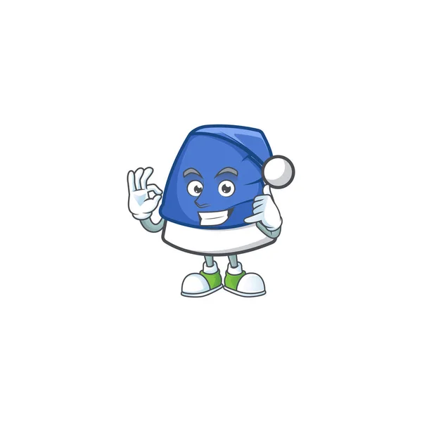 Llámame lindo azul navidad sombrero mascota dibujos animados estilo — Vector de stock
