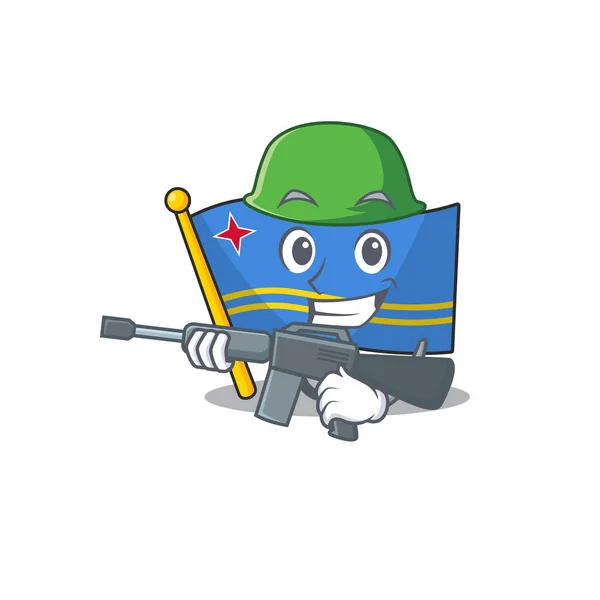 Army flag aruba isolated with the cartoon — стоковый вектор