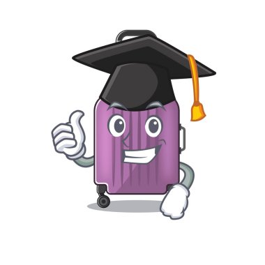 seyahat çantası mezuniyet şapkası karikatür ile izole