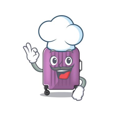 seyahat valizi şefi karikatür ile izole