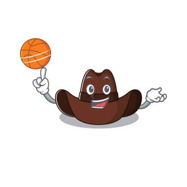 Maskotun içinde izole edilmiş basketbol şapkası vardı.