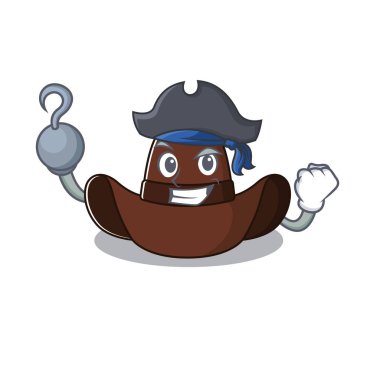 Korsan kovboy şapkası maskotta izole edilmiş.