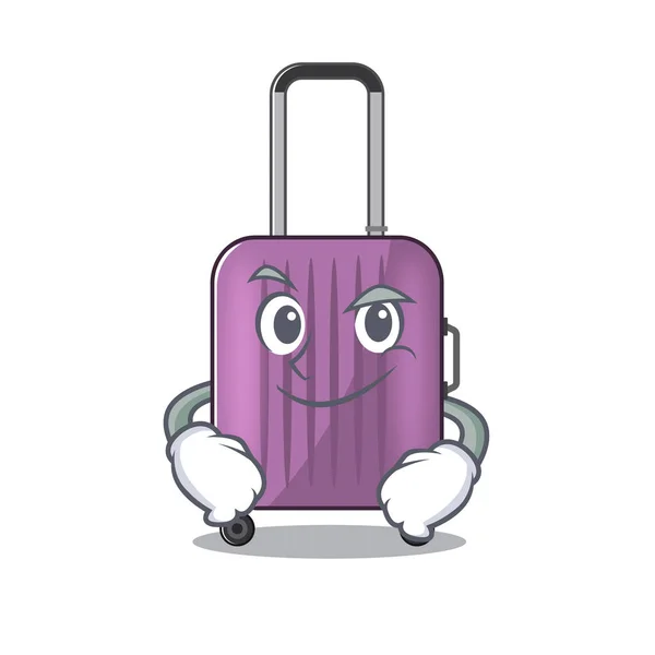 Travel suitcase smirking isolated with the cartoon — Stock Vector