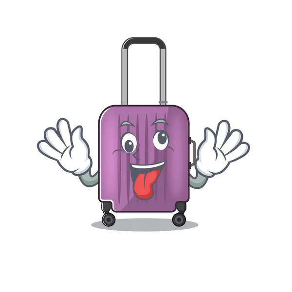 Illustration of cute travel suitcase cartoon character bring gift — Stock Vector