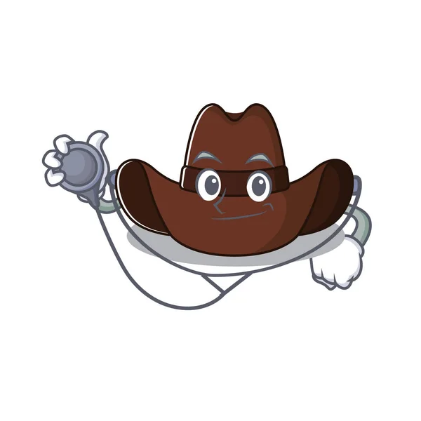 Médico sombrero de vaquero aislado en la mascota — Vector de stock