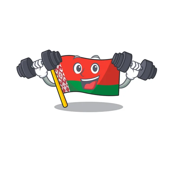Με φέρει barbell σημαία belarus στο σχήμα κινουμένων σχεδίων — Διανυσματικό Αρχείο