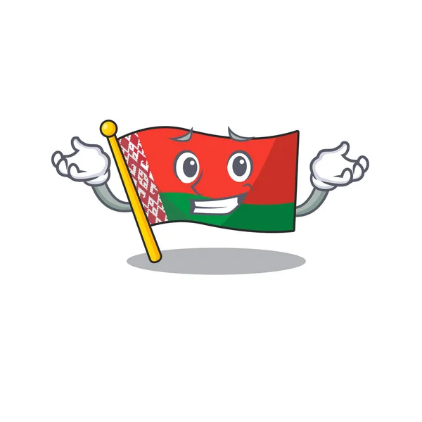 Sorrindo sorridente bandeira belarus desenho animado estilo de personagem — Vetor de Stock
