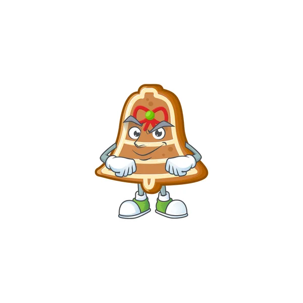 Biscoitos Bell mascote estilo cartoon com rosto Smirking — Vetor de Stock