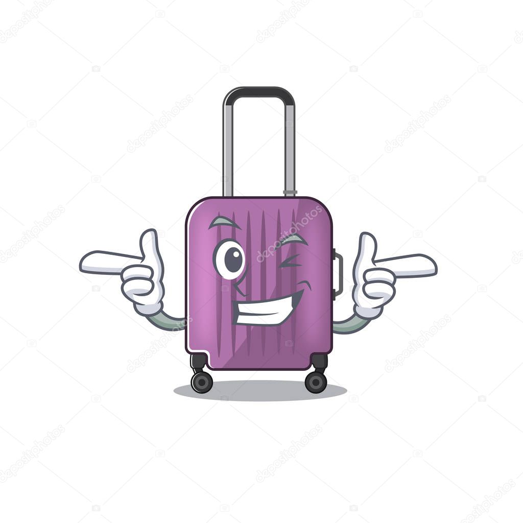 travel suitcase wink isolated with the cartoon