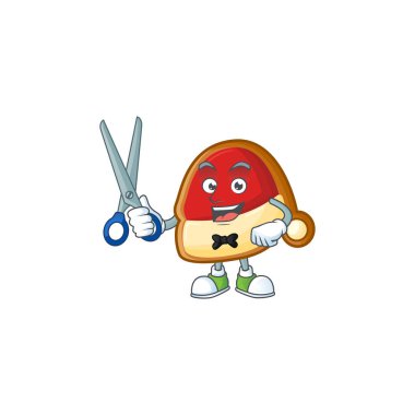 Mutlu Barber Noel şapkalı kurabiyeler maskot karakter tarzı