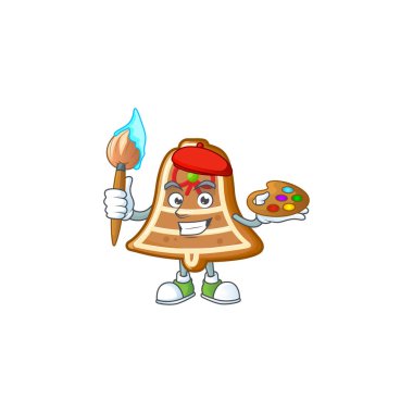 Neşeli çan kurabiyeleri fırçalı çizgi film karakteri