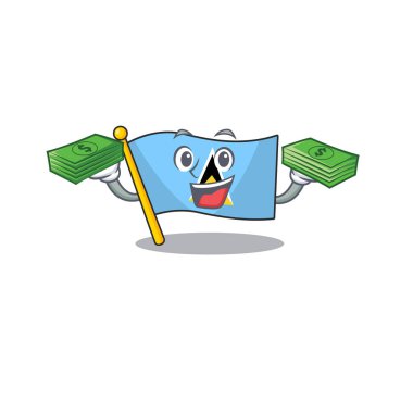 Para maskotu Aziz Lucia 'nın vektör bayrağı