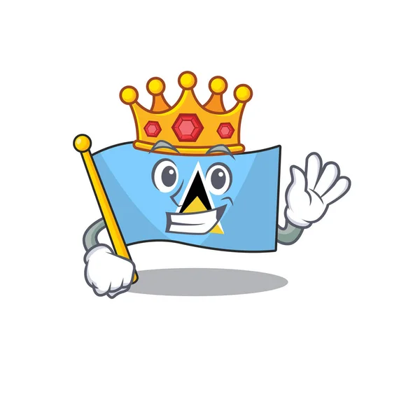 Bandeira santa Lúcia no desenho animado rei —  Vetores de Stock