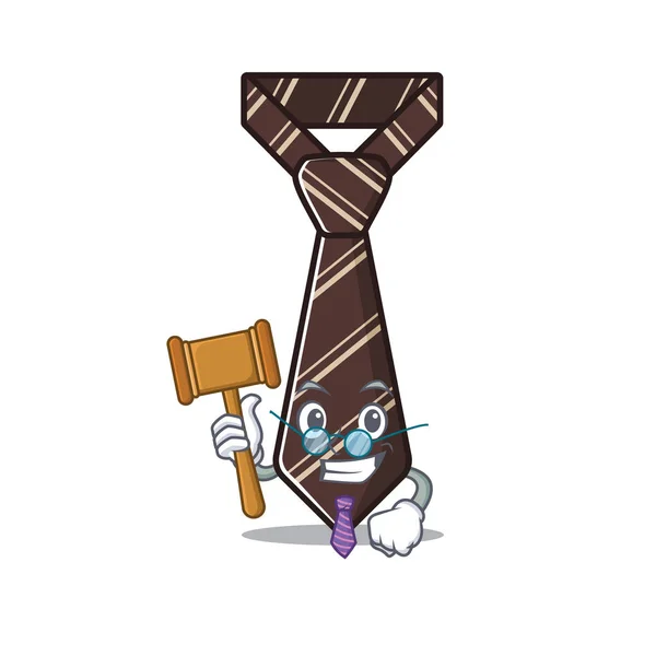 Δικαστής χαμογελαστή γραβάτα απομονωμένη στο καρτούν — Διανυσματικό Αρχείο