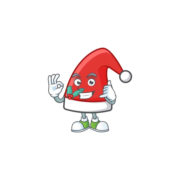 Appelez-moi mignon santa claus chapeau mascotte style de dessin animé — Image vectorielle